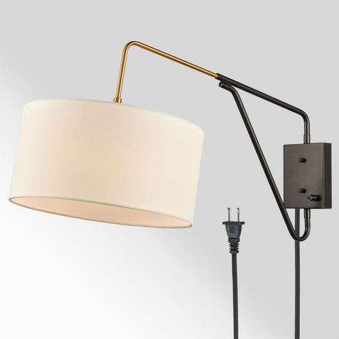 Modern Bedroom Adjustable Wall Lamp Plug-in Wall Sconce 1-Pack