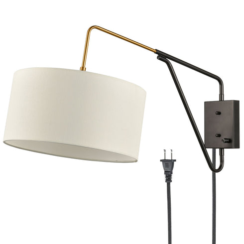 Modern Bedroom Adjustable Wall Lamp Plug-in Wall Sconce 1-Pack