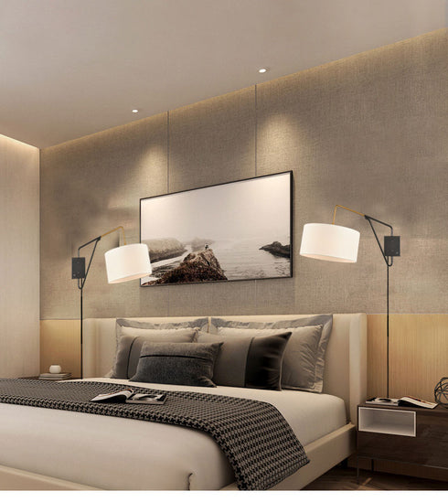Modern Bedroom Adjustable Wall Lamp Plug-in Wall Sconce 1-Pack