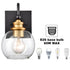 Set of 2 Modern Black Metal Wall Sconce with Globe Clear Glass Shade for Bathroom