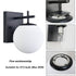 Modern Black Globe Sconce - 2 Light