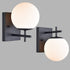 Modern Black Globe Sconce - 2 Light