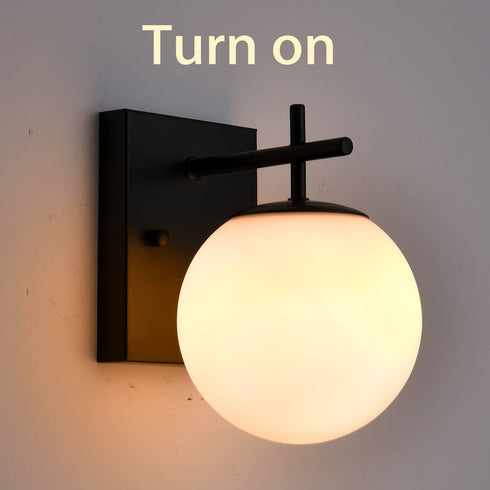 Modern Black Globe Sconce - 2 Light