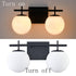 Modern Black Two Globe Vanity Light Milky Glass
