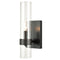Modern Black Wall Sconce Cylinder Glass for Bathroom