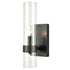 Modern Black Wall Sconce Cylinder Glass for Bathroom