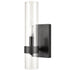 Modern Black Wall Sconce Cylinder Glass for Bathroom