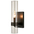 Modern Black Wall Sconce Cylinder Glass for Bathroom