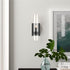 Modern Black Wall Sconce Cylinder Glass for Bathroom