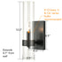 Modern Black Wall Sconce Cylinder Glass for Bathroom