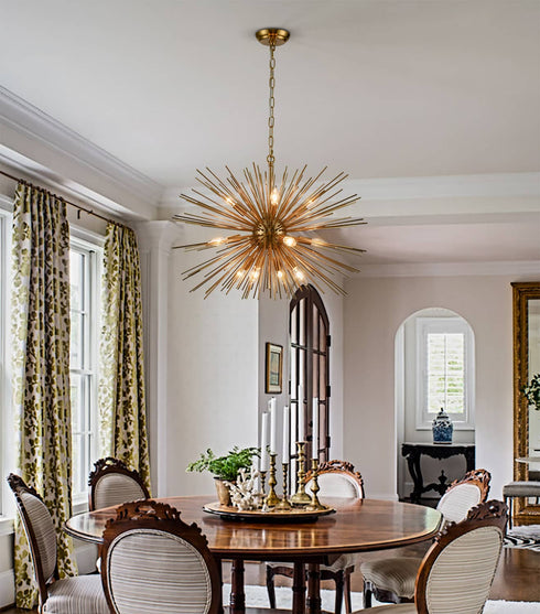 Modern Brass 12-Light Chandelier Hanging DIY Light Fixture