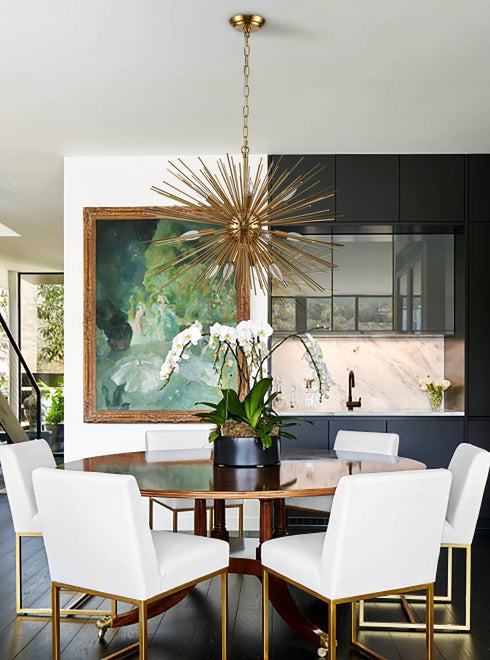 Modern Brass 12-Light Chandelier Hanging DIY Light Fixture