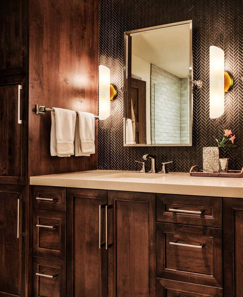 Modern Brass 2-Light Cylinder Sconce Lighting Set of 2