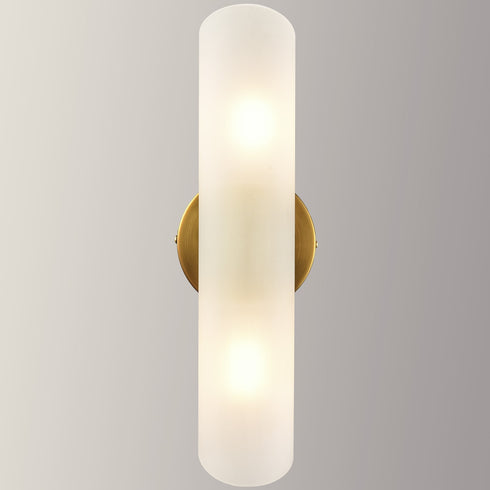 Modern Brass 2-Light Cylinder Sconce Lighting Set of 2