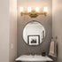 Modern Brass Bathroom Vanity Lighting with Frosted Glass - 4 Light