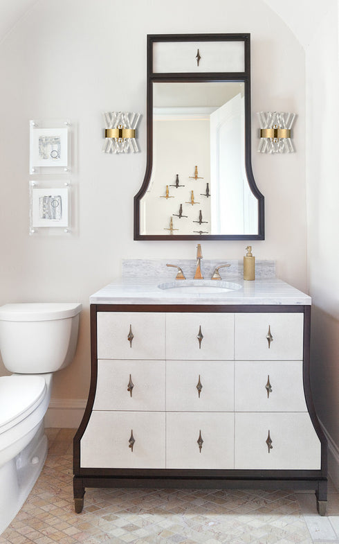 Modern Brass Crystal Wall Sconce Lighting Fixture 2 Pack