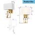 Modern Brass Fabric Wall Lamp ,USB Charging Port + LED Reading Light