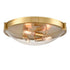 Rovigo Modern Brass Flush Mount Ceiling Light Seeded Glass Shade-3 Lights