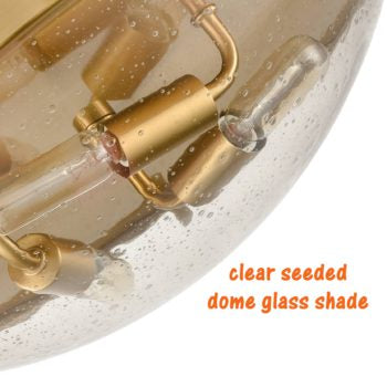 Rovigo Modern Brass Flush Mount Ceiling Light Seeded Glass Shade-3 Lights