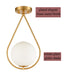 Modern Brass Flush Mount Ceiling Lights Ivory Glass Shade