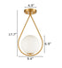 Modern Brass Flush Mount Ceiling Lights Ivory Glass Shade