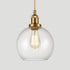 Modern Brass Globe Seeded Glass Pendant Lights Golden Finish