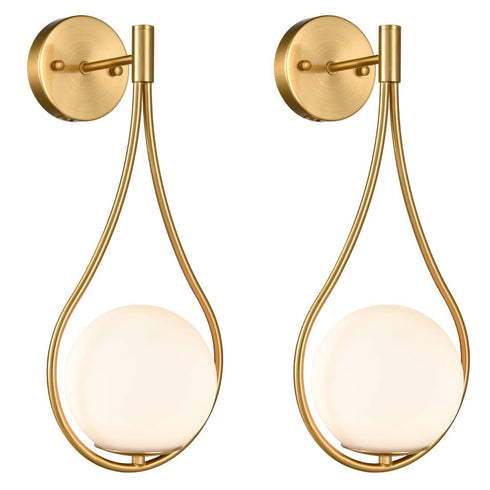 Modern Wall Sconce Milk Globe Light Set of 2