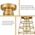 Modern Brass Mini Cage Ceiling Lights Flush Mount with Solid Metal