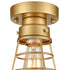 Modern Brass Mini Cage Ceiling Lights Flush Mount with Solid Metal