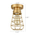 Modern Brass Mini Cage Ceiling Lights Flush Mount with Solid Metal