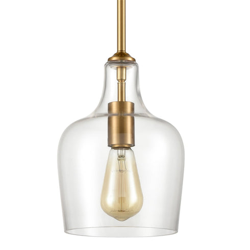 Modern Brass Glass Pendant Light for Kitchen Rod-Hung
