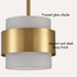 Modern Brass Pendant Light with Frosted Glass Shade Hanging Rod
