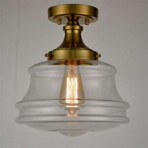 Modern Brass Schoolhouse Semi Flush Ceiling Lights Hallway
