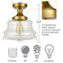 Modern Brass Schoolhouse Semi Flush Ceiling Lights Hallway