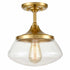 Modern Brass Semi Flush Mount Ceiling Light Fixture