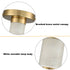 Modern Brass Semi Flush Mount Ceiling Light with White Marble for Living Room