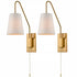 Modern Brass Wall Lamps Set of 2 Plug-In Wall Lights