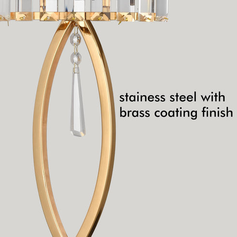 Modern Brass Wall Sconce 2 Light Crystal Bar Wall Lamp Dimmable