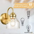 Modern Brass Wall Sconce Bathroom Light Fixture with Clear Glass Shade