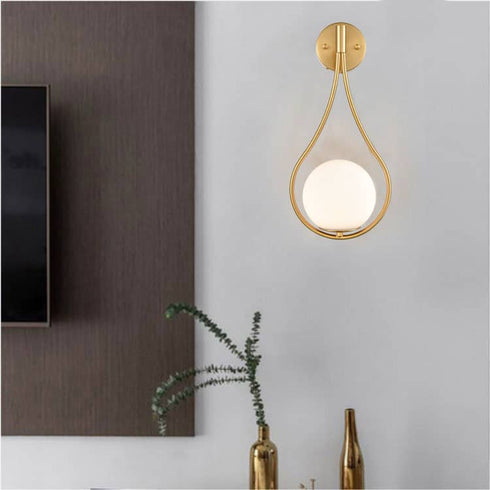 Modern Wall Sconce Milk Globe Light Set of 2