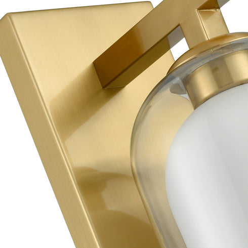 Modern Brass Wall Sconces Clear and Milky Glass Shades