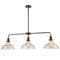 Modern Bronze Island Chandelier with Clear Glass Shade - 3 Light