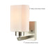 Modern Brush Nickel Wall Light Fixture with Off-white Glass Shade Set of 2