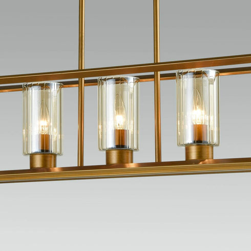 Modern Brushed Gold Chandelier for Kitchen Island