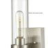 Modern Brushed Nickel Wall Light Fixture with Cylinder Clear Glass Shade Set of 2