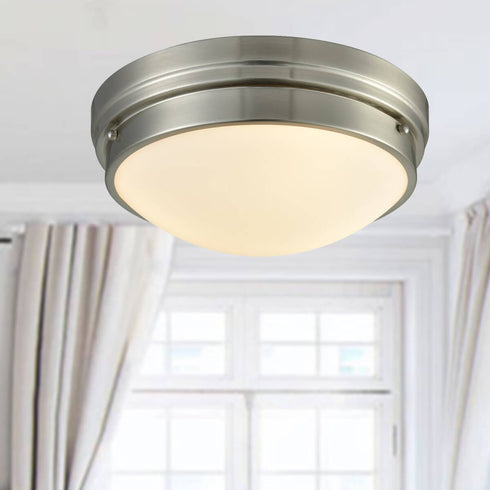 Modern Ceiling Light Fixture Flush Mount Brushed Nickel
