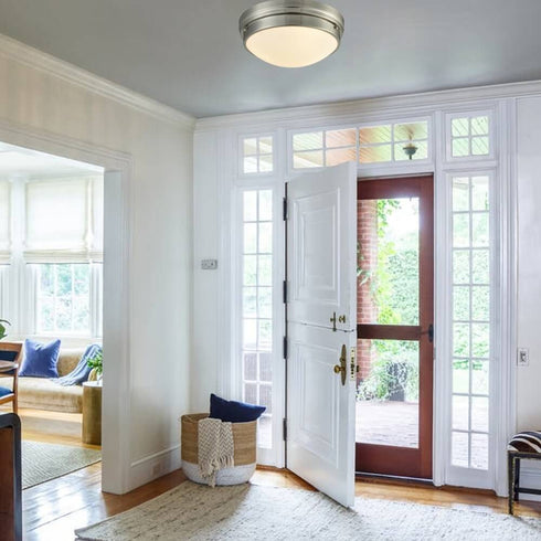 Modern Ceiling Light Fixture Flush Mount Brushed Nickel