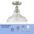 Modern Ceiling Light Glass Dome Shade Brushed Nickel