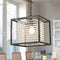 Modern Chandeliers for Dining Rooms with Black Metal Cube Shade