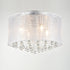 Modern Chrome Flush Mount Drum Shade 4 Lights Crystal Ceiling Light